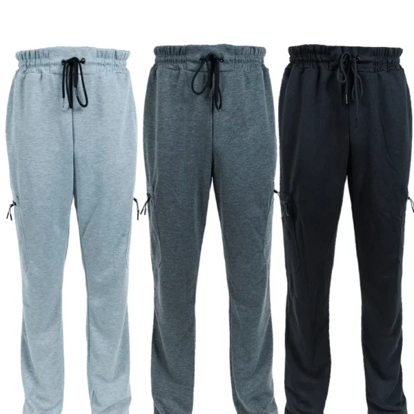 3 Pack Men's Fleece Lined Slim Fit Casual Tech Jogger
