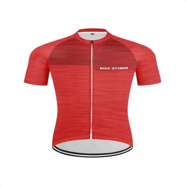 Red Short Sleeve Cycling Jersey Men